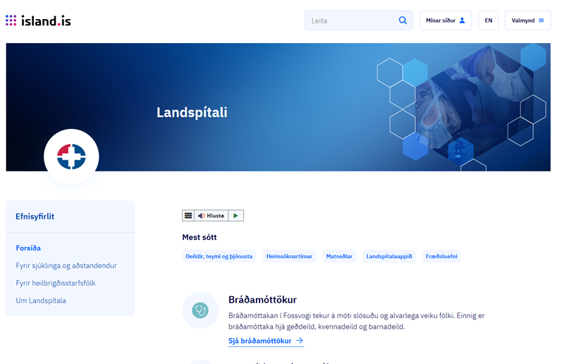 Nýr vefur Landspítala